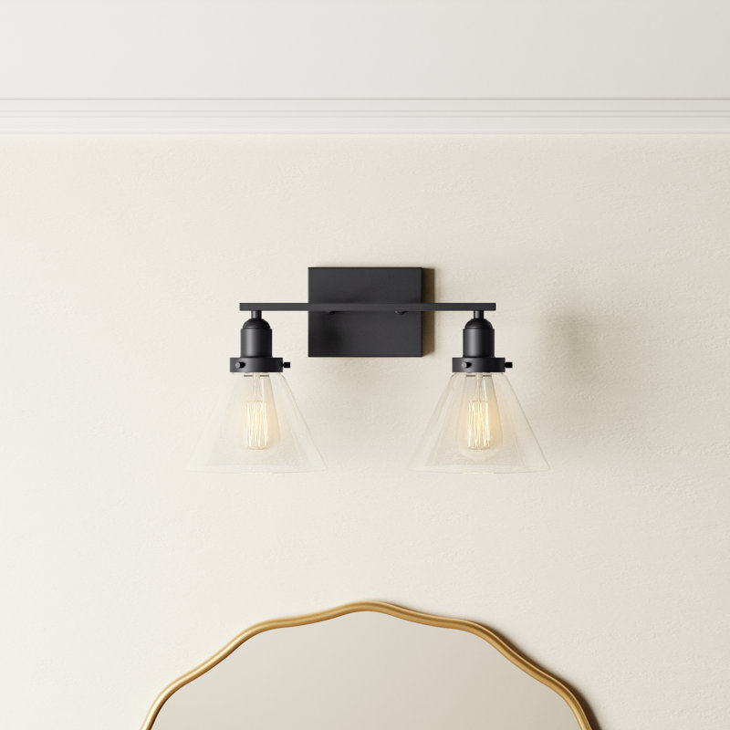 Catalina 2 Light Transparent Dimmable Vanity Light, Black