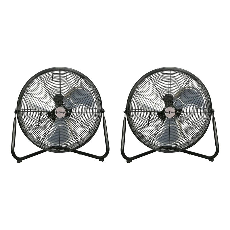 Ventilateur oscillant / debout Hurricane, H 23,6 po x l 24 po x P 11,8 po, Noir