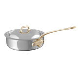 Mauviel M'cook B Saute Pan With Lid, Brass Handle, 1.8-Qt