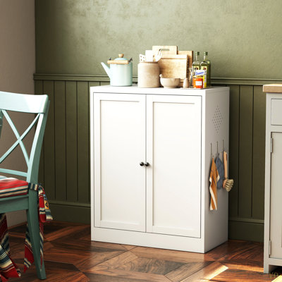 Garde-manger 34,6 po en métal avec tablettes réglables - Organisateur de rangement de cuisine autoportant avec poignées à prise facile, assemblage requis, idéal pour la cuisine, la salle à manger, l’appartement