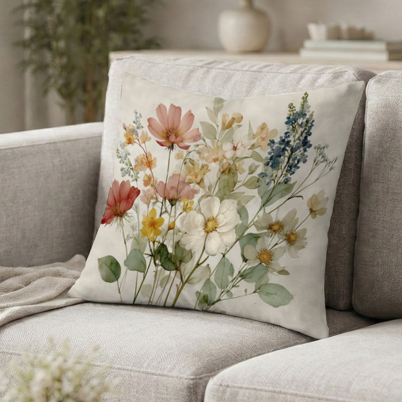 Coussin Wildflowers, H 16 po x l 16 po