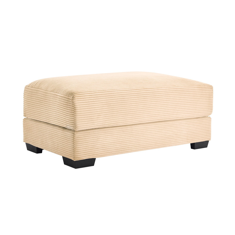 Repose-pieds confortable en velours côtelé à assise profonde pour des espaces de vie relaxants