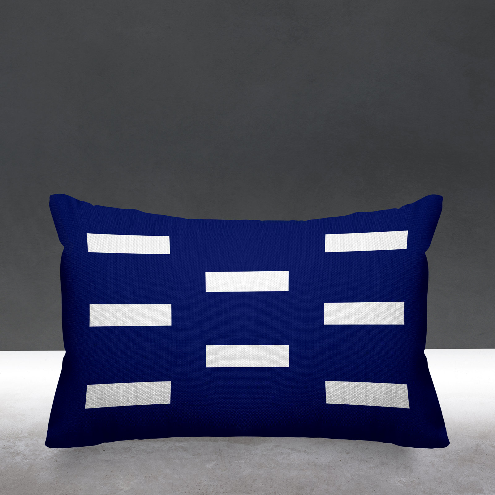 Luella Geometric Indoor/Outdoor Throw Pillow, Navy Blue