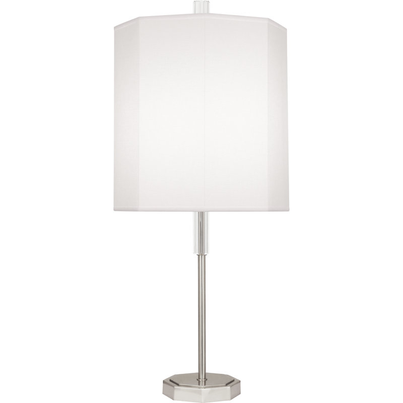 Kate Table Lamp, Polished Nickel, Ascot White
