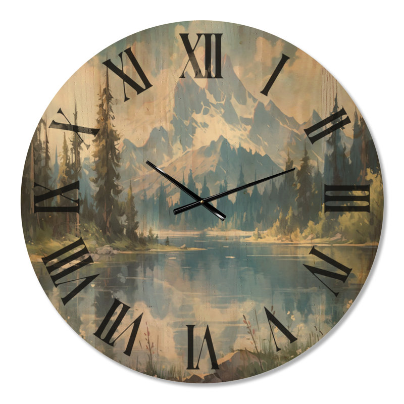 Très grande horloge murale Mountain View Bliss III, Oversized