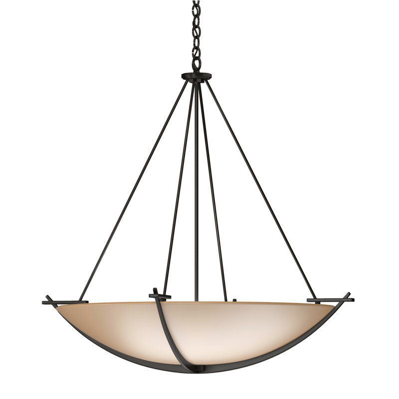 Compass 3 - Light Unique / Statement Bowl Pendant, Sand Glass, Oil Rubbed Bronze