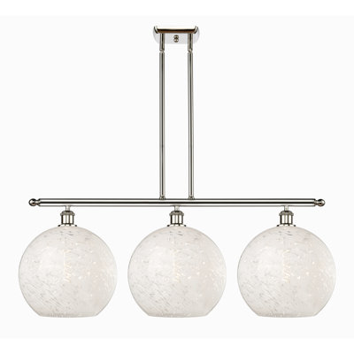 Bendrick 3 - Light Steel Dimmable Kitchen Island Globe Chandelier