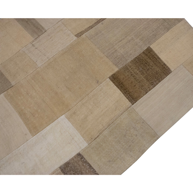 Hand Knotted Wool Area Rug in Beige