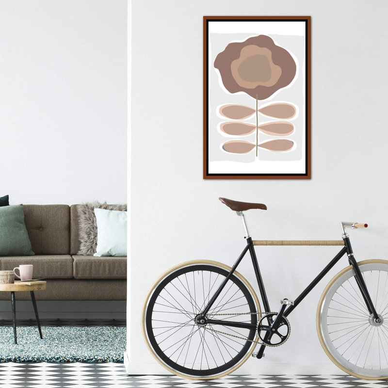 «Mod Quirk I» par Rob Delamater - impression d'art graphique, H 40 po x l 26 po x P 1,5 po, Toile avec cadre brun