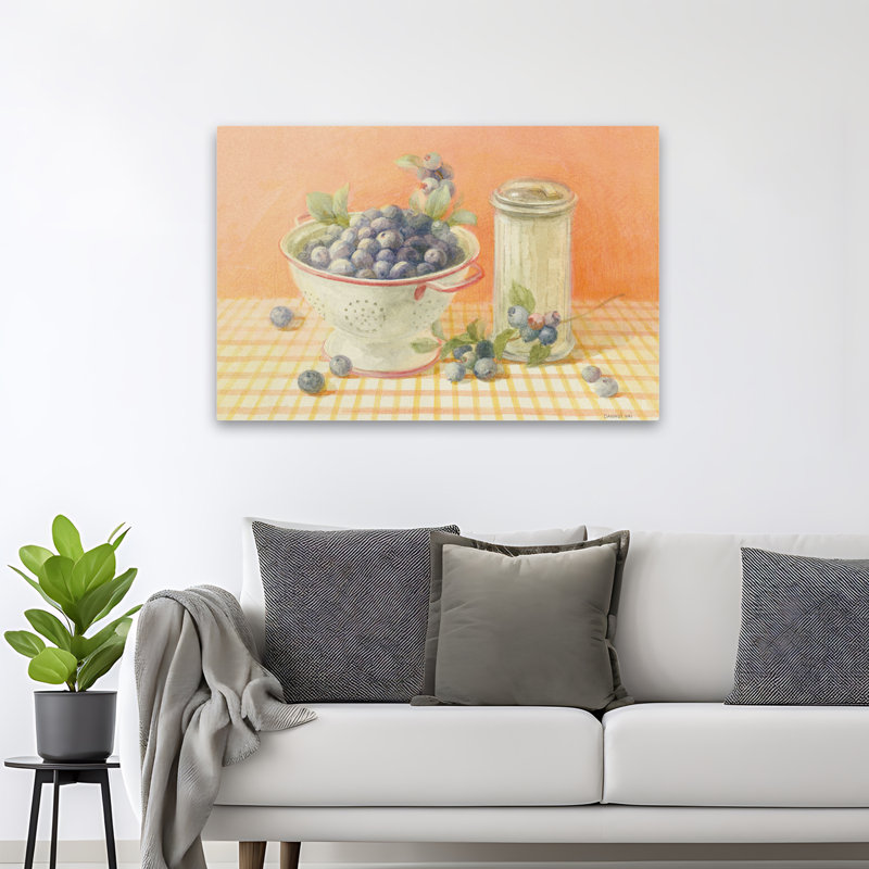Baking And Blue Fresh Picked Blueberries Art, 32" H x 48" W