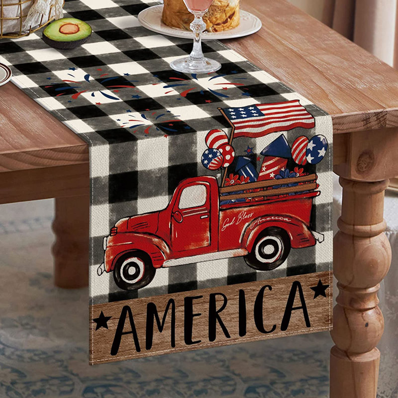 Chemin de table rectangulaire en polyester