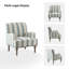 Fauteuil l 28,7 po Ariana avec pieds en bois massif et garniture cloutée-1905817677