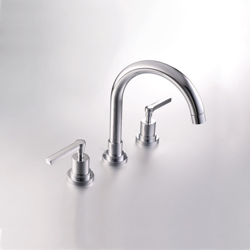 Lombardia® Widespread Bathroom Faucet with Drain Assembly, Polished Chrome, Lever Handle