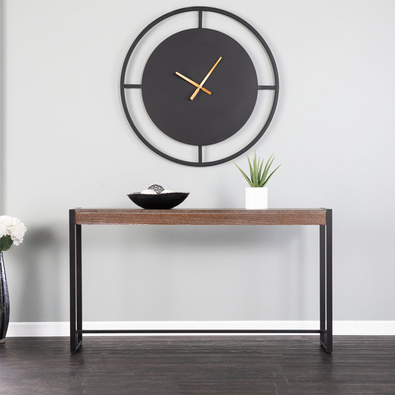 Danille 54'' Console Table, Black/Burnt Oak