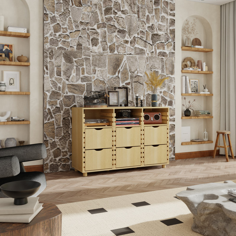 Buffet l 47,2 po avec 6 tiroirs
