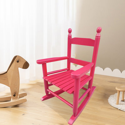 Fauteuil berçant rose rouge captivant - Idéal pour l'intérieur et l'extérieur. Dossier en bois massif. Montage facile. Supporte jusqu'à 50 kg. Construction robuste en bois. Roulements simples.