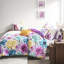 Édredon double / grand, imprimé floral bleu, literie facile à nettoyer avec bourre florale