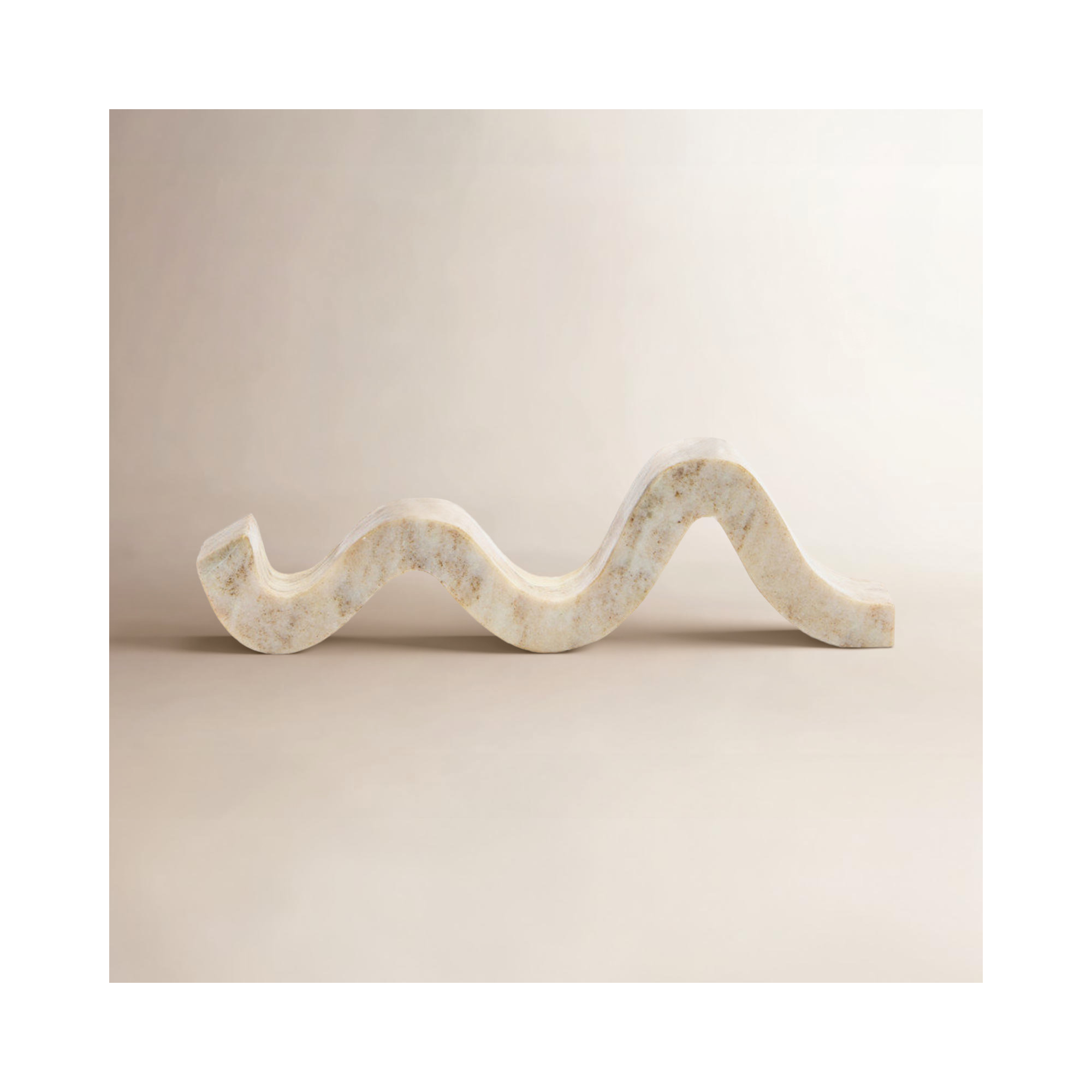 Marble Wave Double Taper Candle Holder, Beige