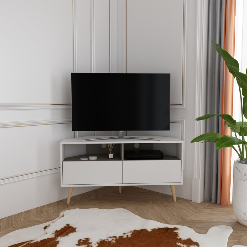 Meuble télé de coin 47 po Aura, Blanc galaxie