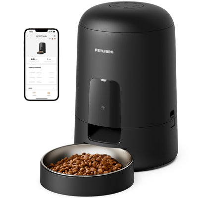 Air Automatic Wifi Battery Powered Pet Feeder  White  2-L, Wire-free Capable