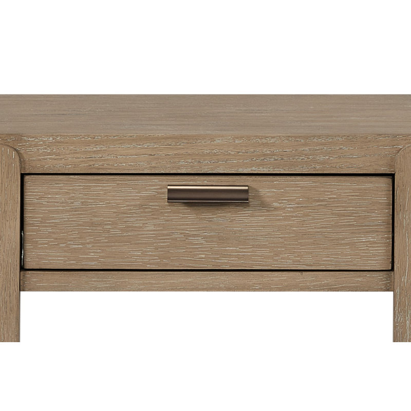 Antonio Curved 1-Drawer Console Table - Toffee, 30.25" H x 48.5" W x 18" D
