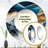 Priseis Abstract Geode Waves Blue II - Abstract Unique Mirror, Blue Large Round Wall Mirror, Printed Metal Art-503839236