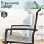 Chaises de jardin en métal pour 2 personnes, toutes résistantes aux intempéries, structure noire, respirante, empilable pour économiser de l'espace, structure extérieure avec revêtement en E, rouille, pour et-146015098