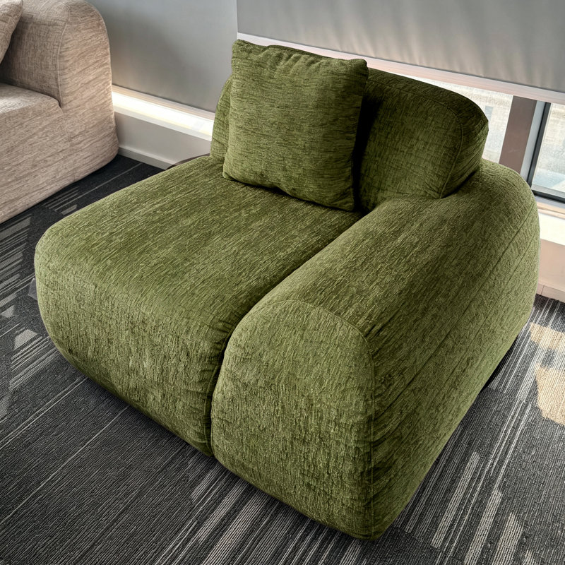 Canapé d'angle modulaire en chenille de 74 cm, Black