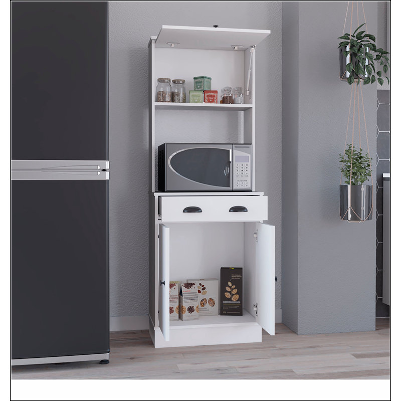 White 2-Cabinet Kitchen Pantry, White