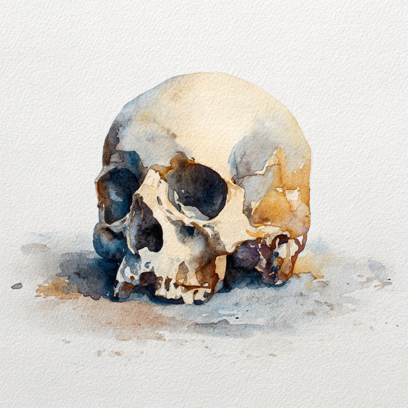 Golden Skull Aura Wrapped Canvas Wall Art