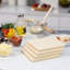 Old Stone Cordierite Square Pizza Stone 4 Piece Set, 7.5x7.5-inch, Beige
