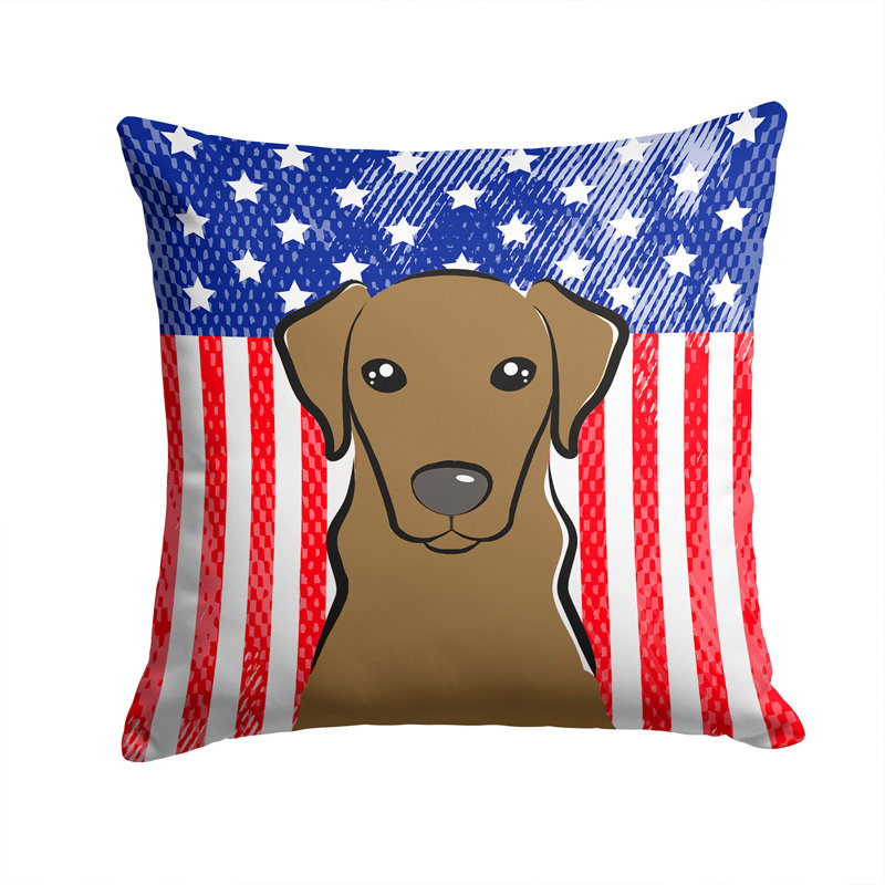  Coussin 14 "American Flag, 14 po x 14 po, Labrador chocolat