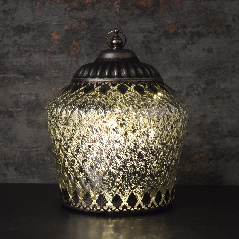Silver LED Moroccan Style Lantern
