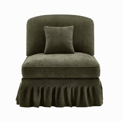 Armless Sofa Chenille W/1 Pillow