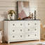 Commode en bois à 6 tiroirs de style champêtre pour chambre et salon-1755444463