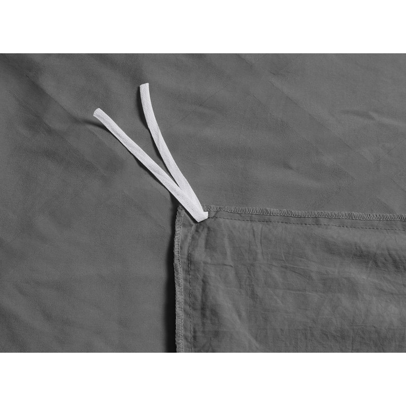  Parure de lit carrée en microfibre prélavée, Gris foncé, Housse de couette pour grand lit + 2 taies décora