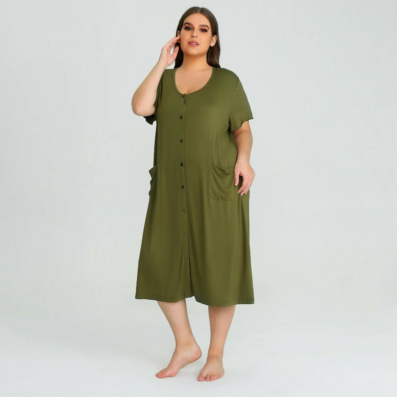 Girl / Woman+ Mid-Calf Bathrobe with Pockets, M