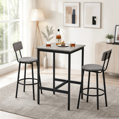 Ensemble de table de bar avec 2 tabourets de bar en polyuréthane