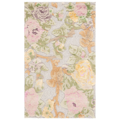 Tapis 602 rose / gris