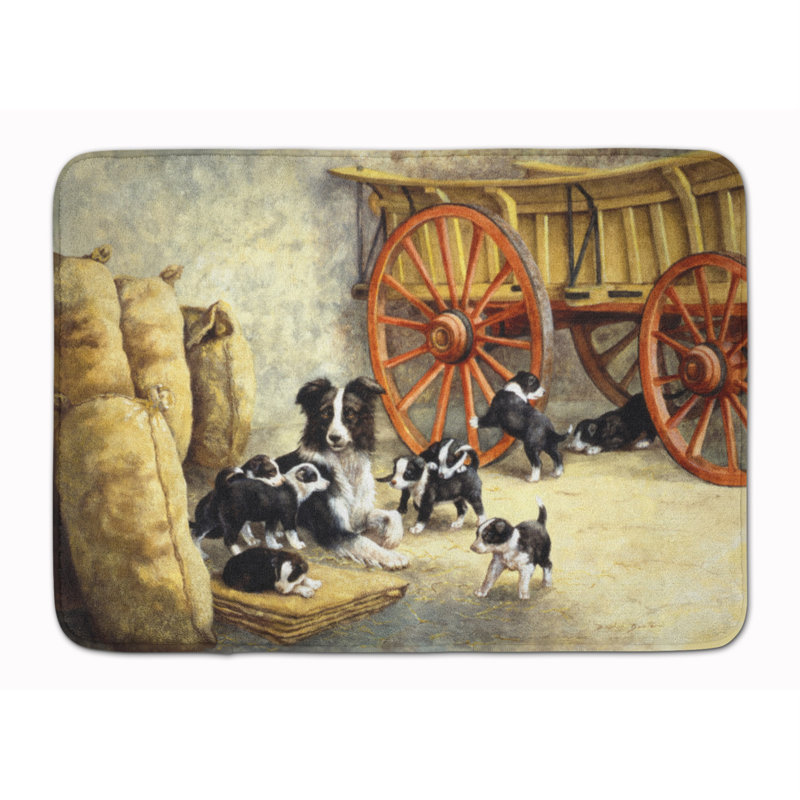 Tapis pour salle de bain en mousse à mémoire de collie pour chien border