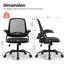 Chaise de bureau ergonomique en filet avec accoudoirs, conception peu encombrante et base en acier-1679359910-1697125967