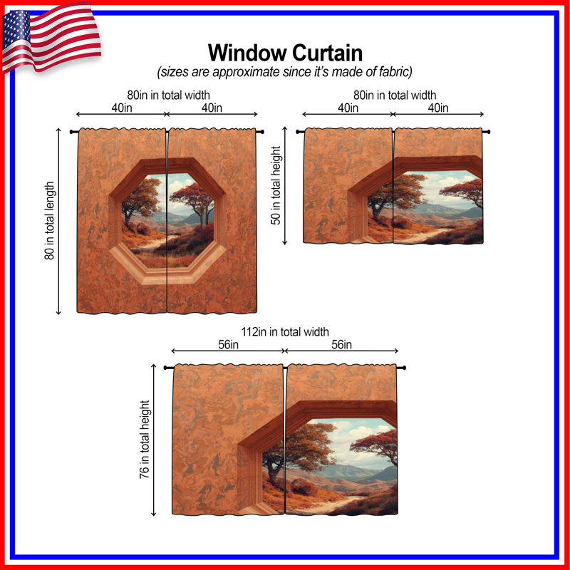 Rideaux octogonaux octogonaux avec rideaux obscurcissant - 2 panneaux, 40in x 61in - 2 panels, Transparent