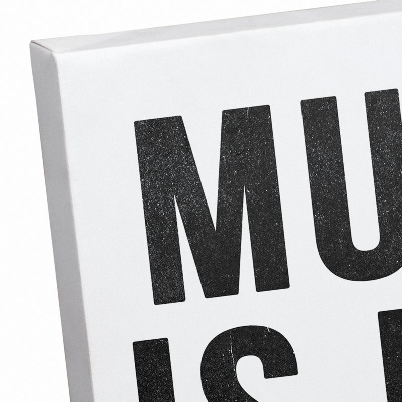 «Music Is Life», art sur toile tendue, H 16 po x l 16 po x P 1,25 po
