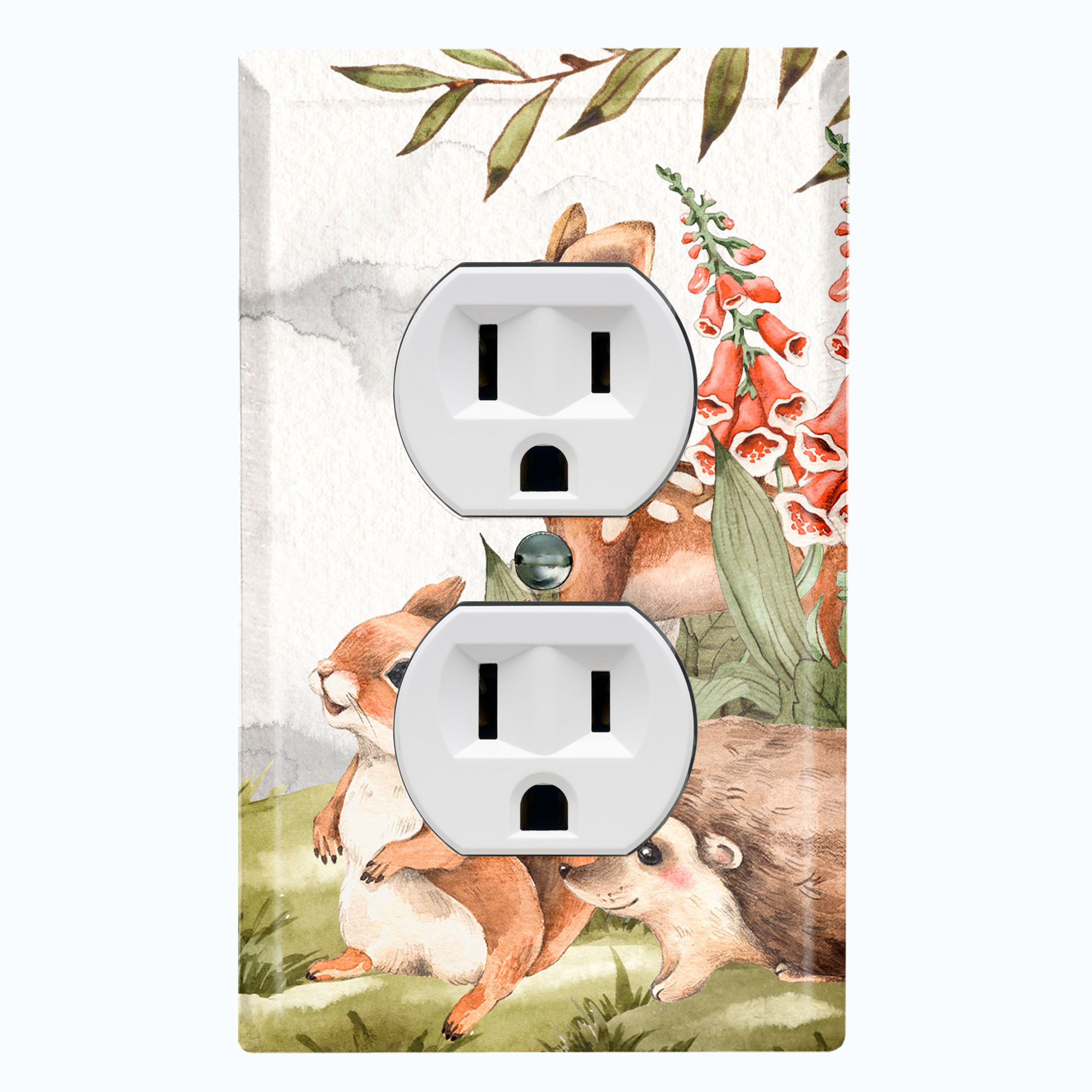 WorldAcc Animal Deer Rabbit Squirrel Friends 1-Gang Toggle Light Switch ...