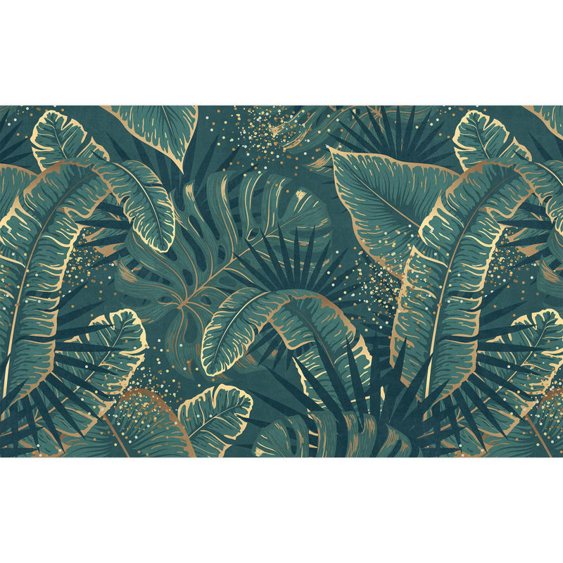 Tropical Leaf Peel & Stick Floral Border, 120" L x 192" W