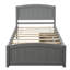 Lit simple gris avec deux armoires à tiroirs pratiques - Bois massif pour une chambre à coucher confortable avec tiroirs de rangement en pin-709736060