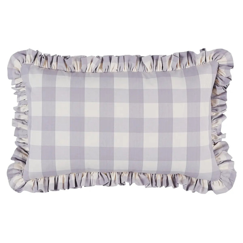 Coussin en coton Camden, 14 po x 20 po, Lilas/blanc