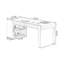 Bureau rectangulaire à 2 tiroirs brun noyer + kaki + argent manufacturé + acier inoxydable-356443471-356443469