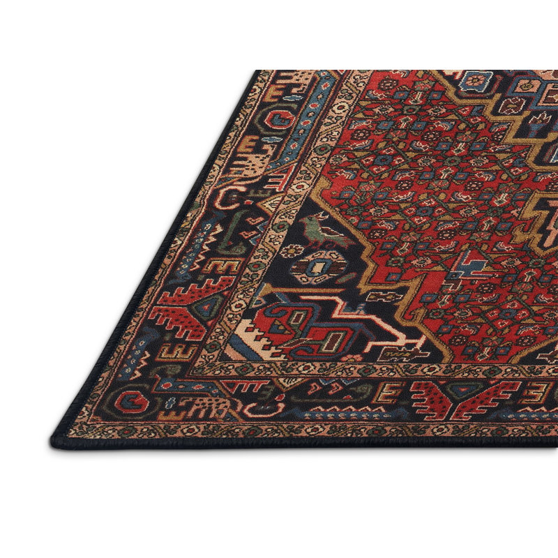 Tapis oriental multicolore tissé à la machine Oriental, Rectangle 8 pi x 10 pi