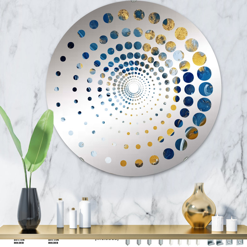 Miroir décoratif Agathe Ripple Golden Rivers II - Spiral Dot MIR101982 C, 31,4 po x 31,4 po